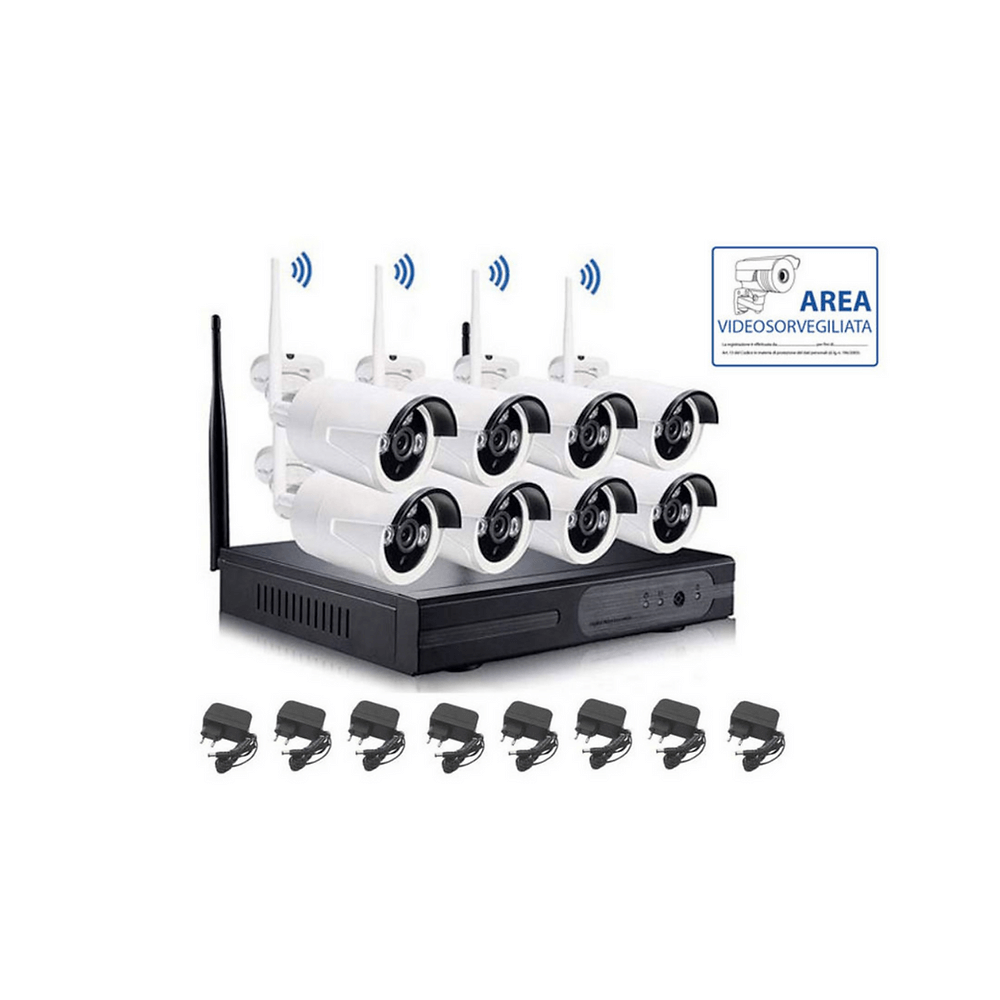 Kit Videosorveglianza WiFi 8ch Infrarossi
