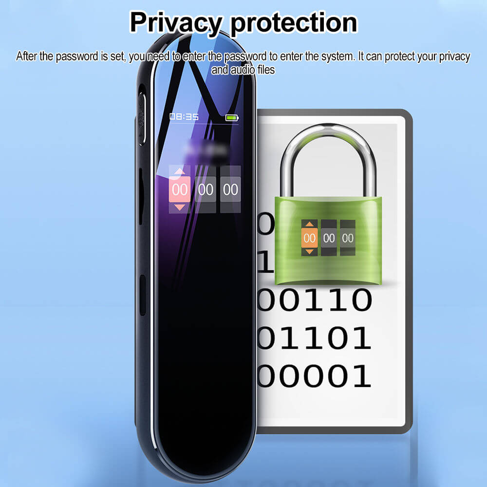 Micro registratore spia con timer criptato e password