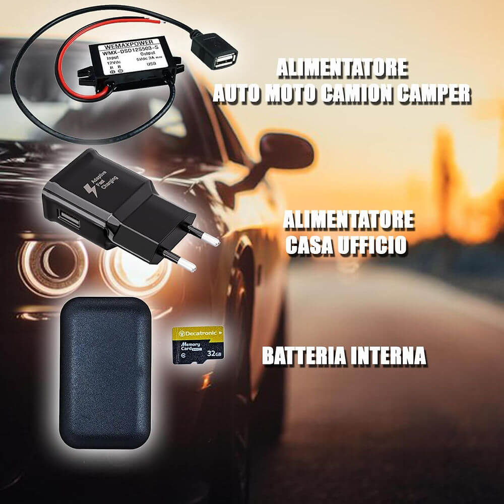 Microfono antifurto spia per auto con localizzatore GPS e registratore audio SD