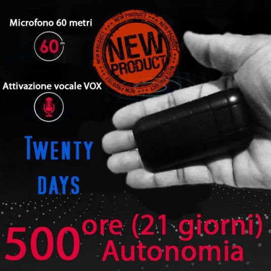 Registratore audio MEMS K2 con attivazione vocale twenty days (21 giorni)