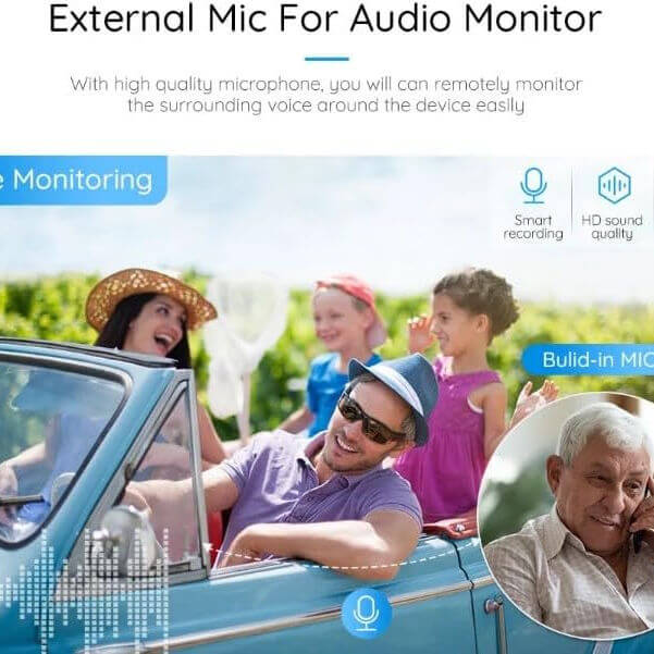 Microfono antifurto spia per auto con localizzatore GPS e registratore audio SD