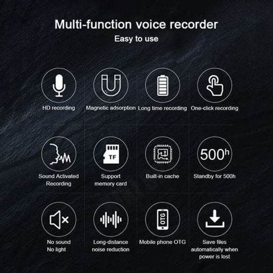 Registratore audio MEMS K2 con attivazione vocale twenty days (21 giorni)