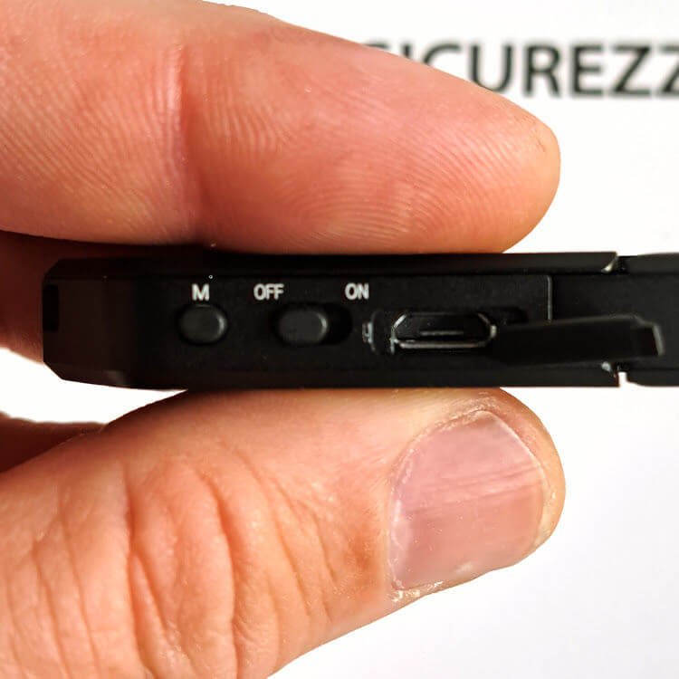 Micro registratore audio portachiavi PRO con VOX-GAIN e SENSIBILITA' regolabili