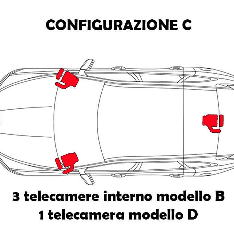 Videoregistratore Per Auto 4 Telecamere, Monitor, E GPS Con Visione Da Cellulare