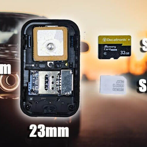 Microfono antifurto spia per auto con localizzatore GPS e registratore audio SD