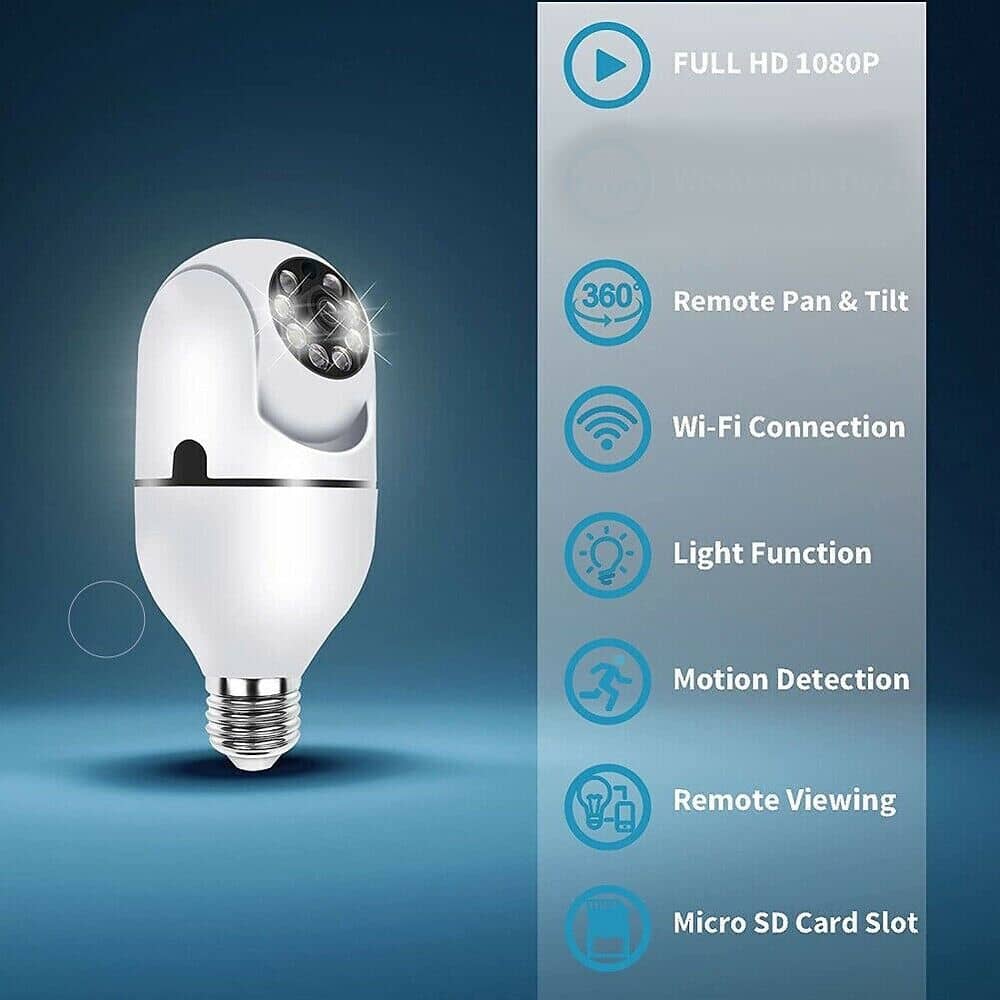 Lampadina con telecamera di sorveglianza