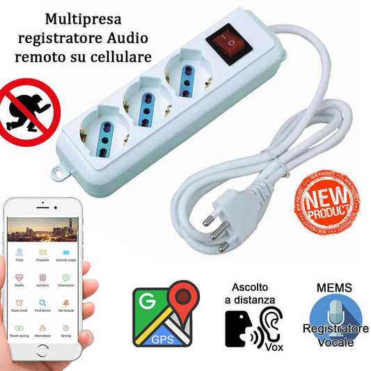 Multipresa con registratore voce e invio registrazioni su cellulare