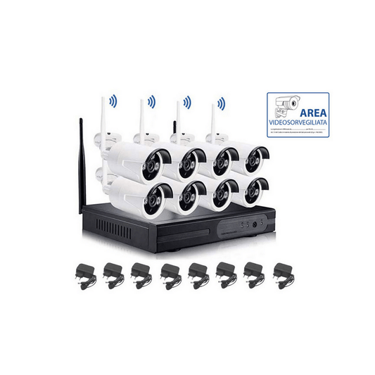 Kit Videosorveglianza WiFi 8ch Infrarossi