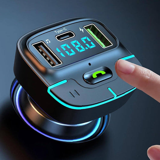 Kit vivavoce auto bluetooth 5.3, caricabatterie Dual USB, Musica TXFM Voltmetro