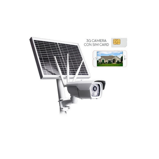 Telecamera con pannello solare e scheda SIM inclusa