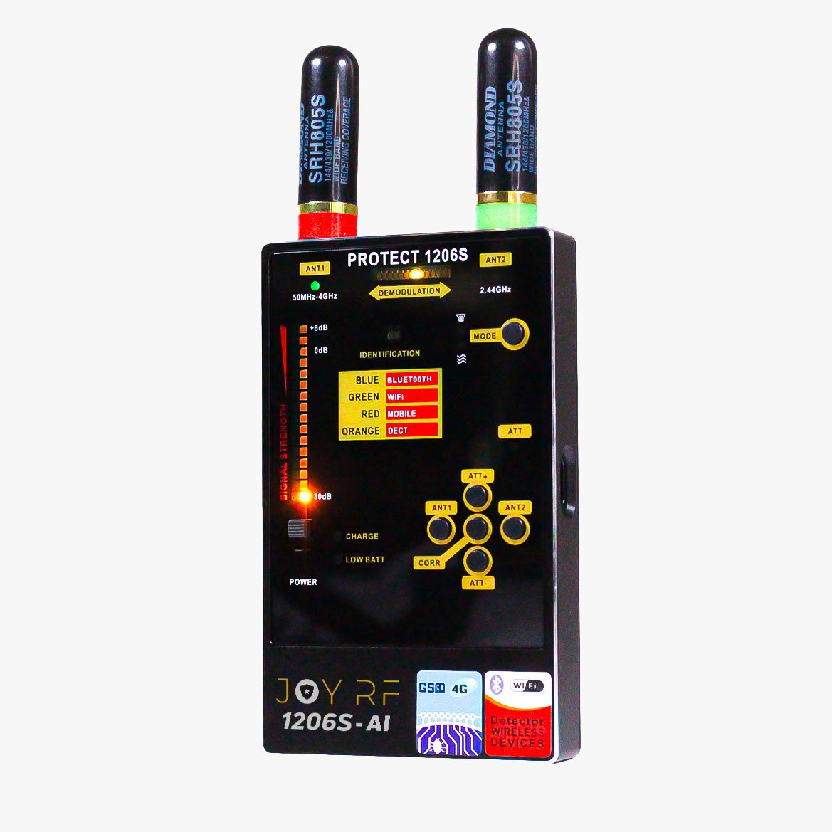 Rilevatore di microspie Telecamere e Gps professionale con sistema A.I. integrato [JOYRF-1206S AI]