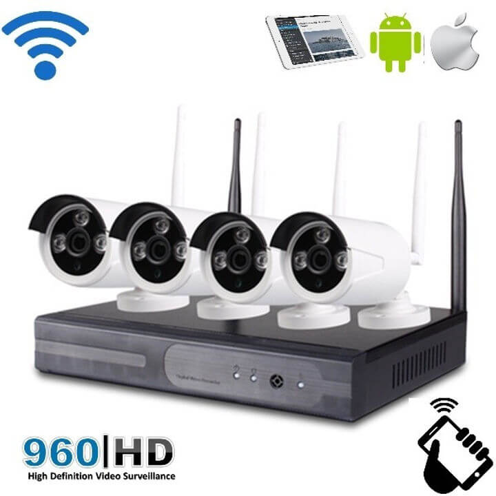 Kit Videosorveglianza WiFi 4ch Infrarossi FULL HD