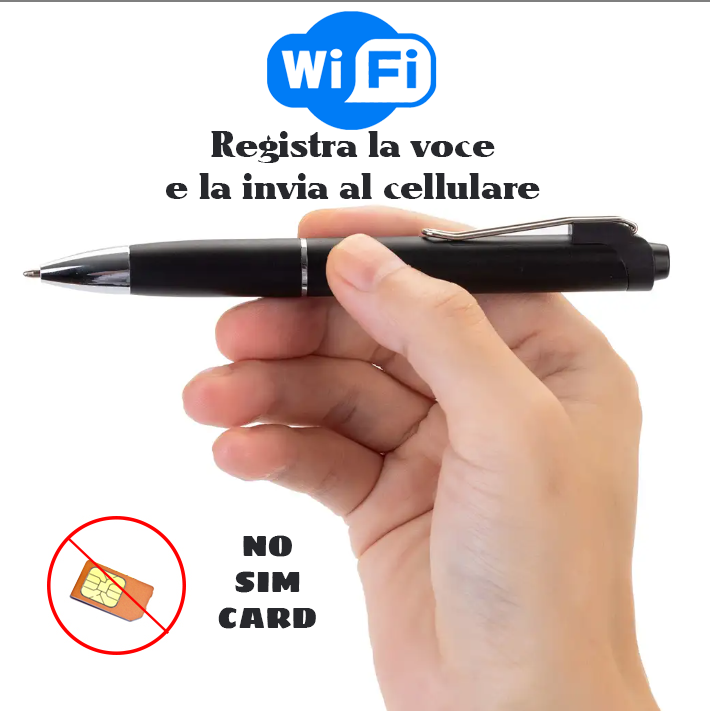 Microspia registratore penna wifi [no sim card gsm] registra e invia sul cellulare le registrazioni sd card 32G/cloud Air Pen 01