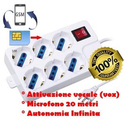 Microspia Antifurto Gsm In Una Multipresa VOX M100 Ciab (KIT)