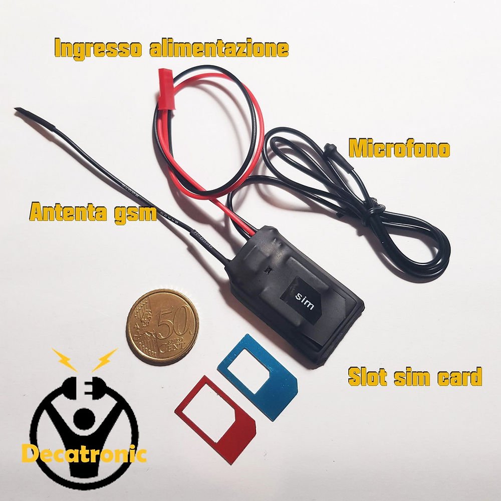 Microspia Antifurto Gsm Per AutoCamper VOX M100 12V (KIT)