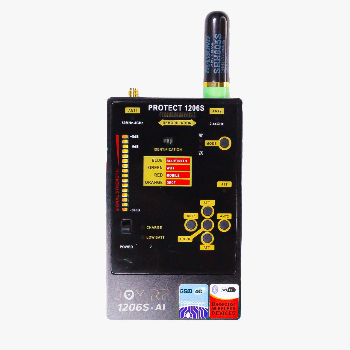 Rilevatore di microspie Telecamere e Gps professionale con sistema A.I. integrato [JOYRF-1206S AI]
