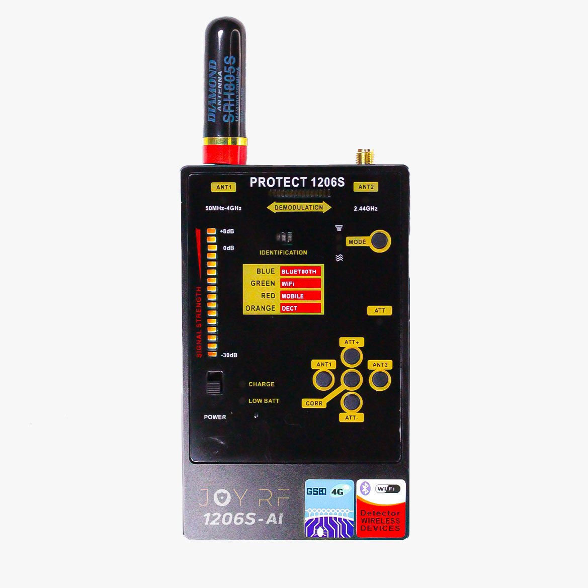 Rilevatore di microspie Telecamere e Gps professionale con sistema A.I. integrato [JOYRF-1206S AI]