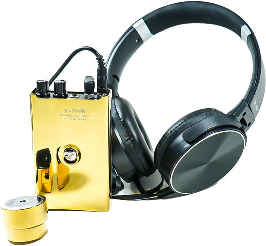 DECATRONIC Microfono da Parete Professionale per Ascoltare Attraverso i Muri - Sistema con Filtri Avanzati, Microfono ad Ago e Uscita Registrazione - Ideale per Casa, Ufficio e Sicurezza (F999R Gold)