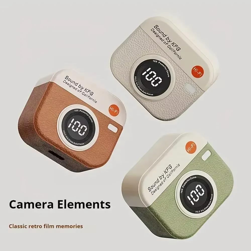 (Q86) Cuffie Retro con Effetto Pelle, Auricolari In-Ear TWS con Riduzione del Rumore e Display LED | Impermeabili IPX5, Connessione Bluetooth 5.4, Ricarica Rapida Tipo-C, Touch Control