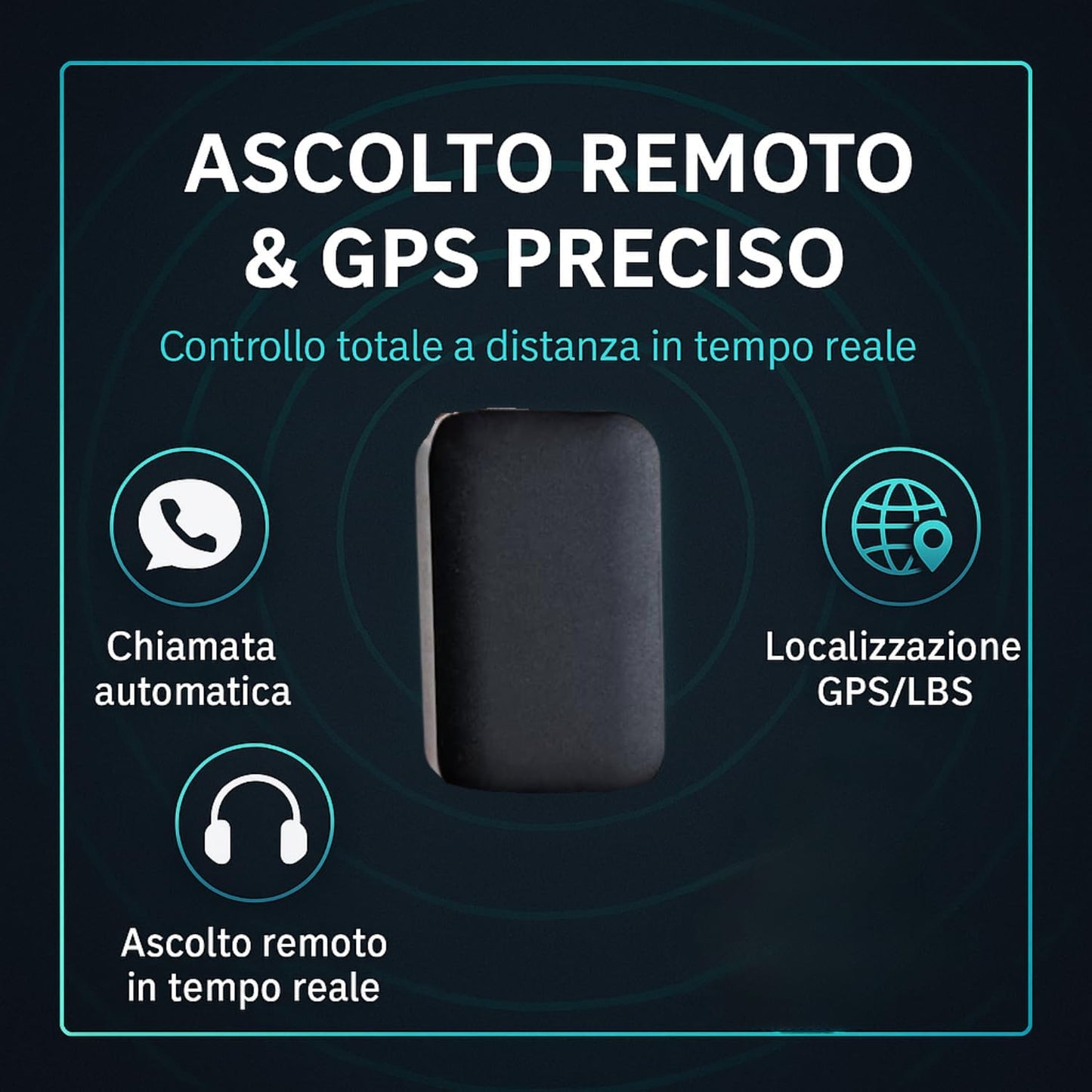 (G03s) Microfono antifurto spia per auto con localizzatore GPS. Registratore audio che supporta una memoria micro SD