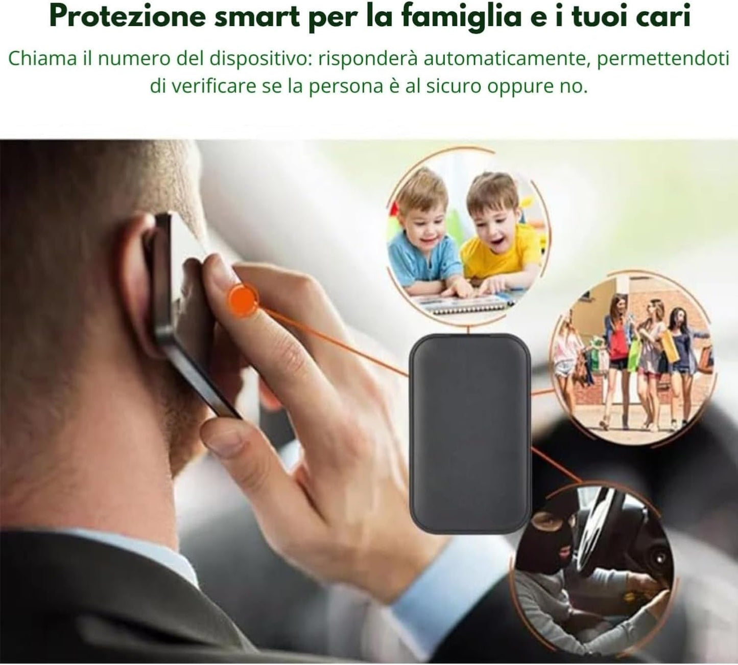 (G03s) Microfono antifurto spia per auto con localizzatore GPS. Registratore audio che supporta una memoria micro SD