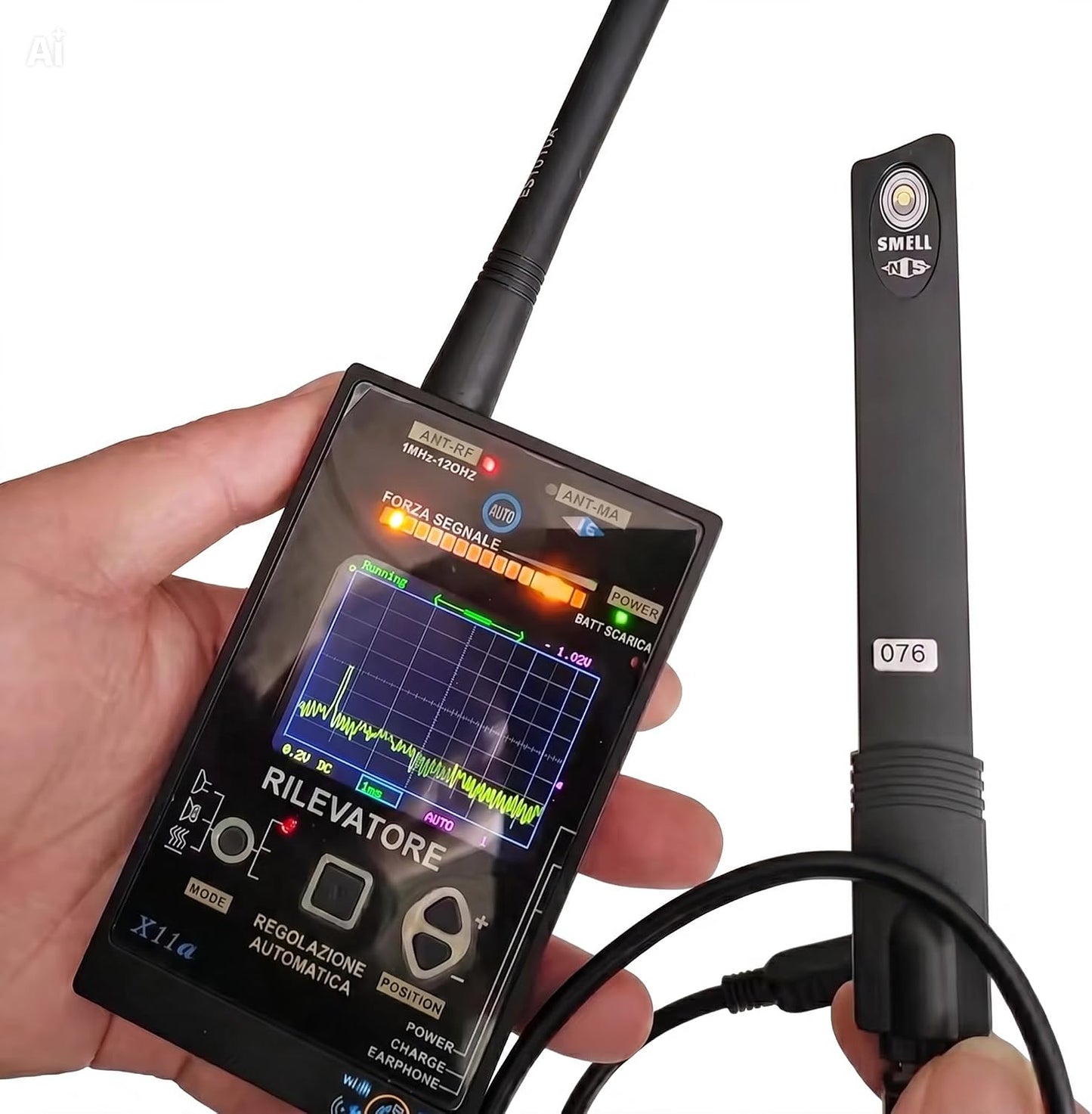 (X11) Rilevatore Microspie 12GHz – Scanner Antispia GPS Telecamere WiFi + Analizzatore Spettro RF Portatile per Bonifica Auto e Ambienti