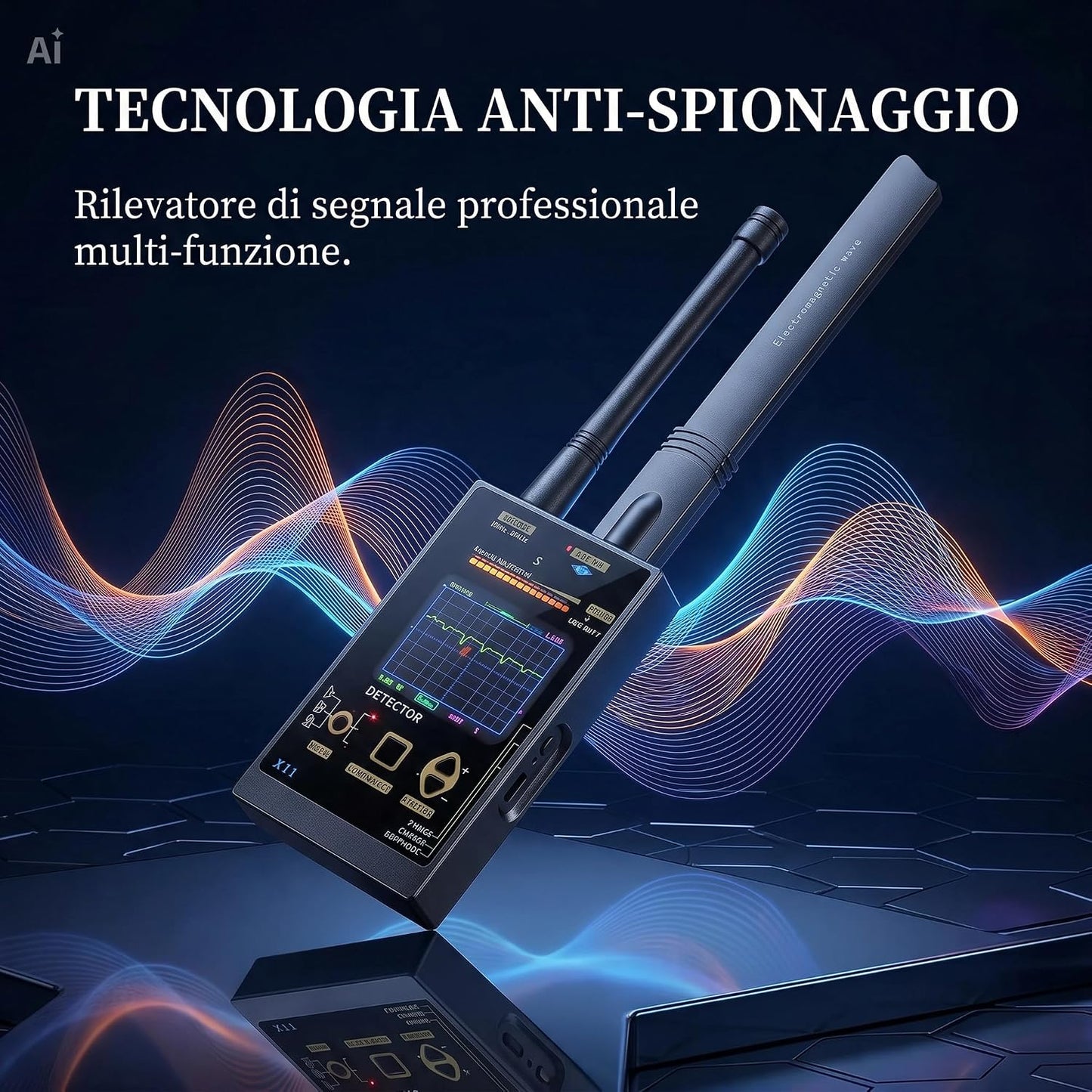 (X11) Rilevatore Microspie 12GHz – Scanner Antispia GPS Telecamere WiFi + Analizzatore Spettro RF Portatile per Bonifica Auto e Ambienti
