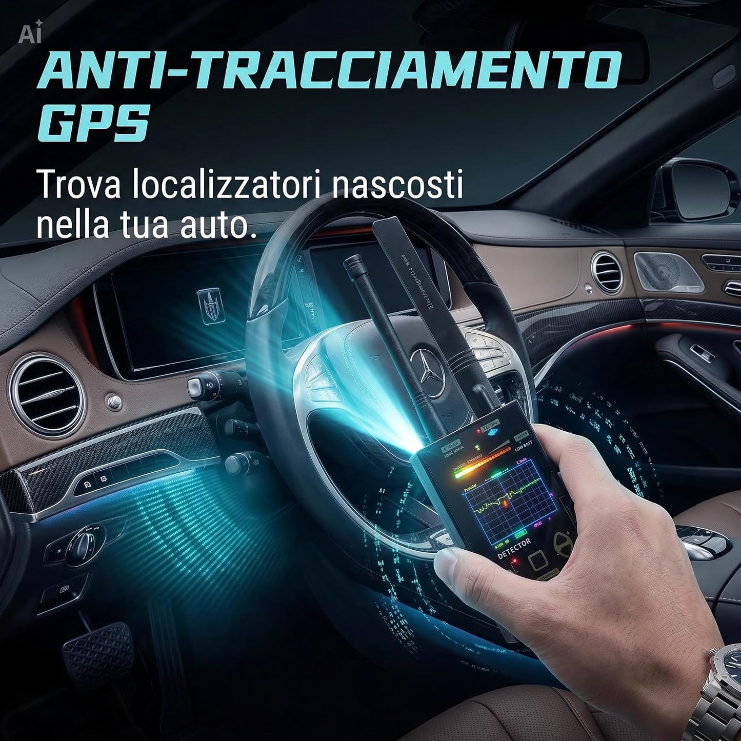(X11) Rilevatore Microspie 12GHz – Scanner Antispia GPS Telecamere WiFi + Analizzatore Spettro RF Portatile per Bonifica Auto e Ambienti