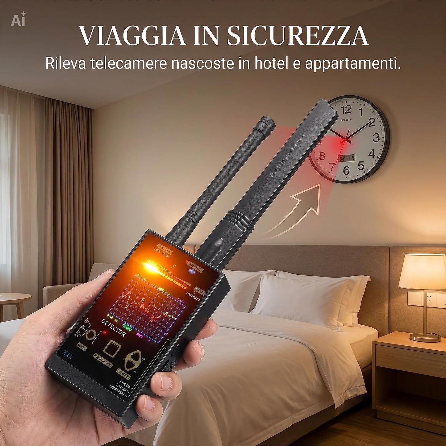 (X11) Rilevatore Microspie 12GHz – Scanner Antispia GPS Telecamere WiFi + Analizzatore Spettro RF Portatile per Bonifica Auto e Ambienti