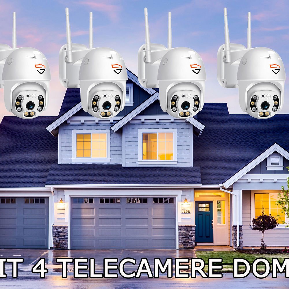 Kit 4 telecamere da esterno WiFi