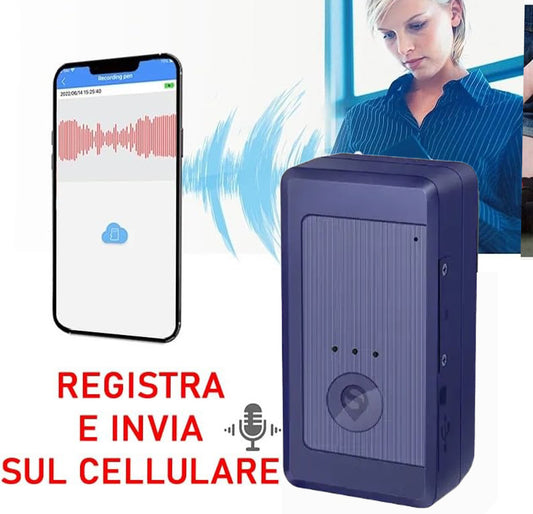 Microregistratore GSM e LTE 4G con invio registrazioni su APP localizzatore GPS Microfono spia lo chiami e ascolti Android o Iphone (S21L)