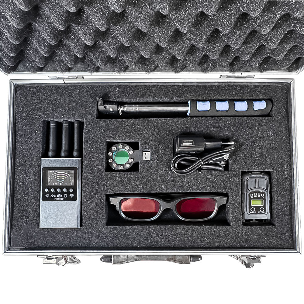 Kit professionale rilevatore di microspie telecamere gps per auto casa ufficio agenzie investigative (Interceptor K1)