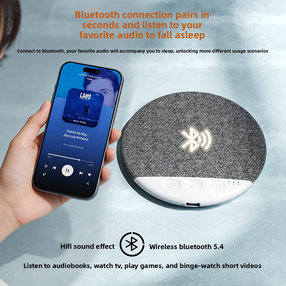 X3Pro Altoparlante da Comodino Ultra-Sottile – Mini Speaker Bluetooth 5.3 Ricaricabile con Suoni della Natura Integrati (Onde, Ruscello, Uccelli), Audio Hi-Fi per il Sonno, Impermeabile IPX4, Portatile