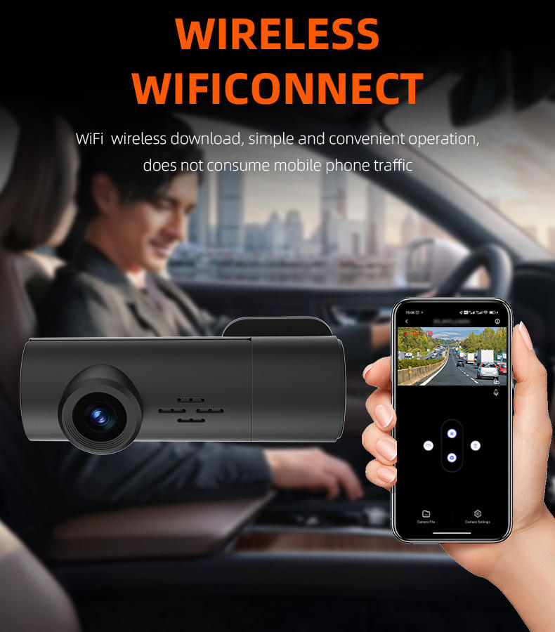Dash Cam 1080P con WiFi, DVR Auto Telecamera Nascosta Mini con Visione Notturna, Monitoraggio Parcheggio 24h, Video Time-lapse, Registrazione a Ciclo Continuo, Angolo 170°, Supporto TF 128GB – Nessuno Schermo (DECA-ONE)