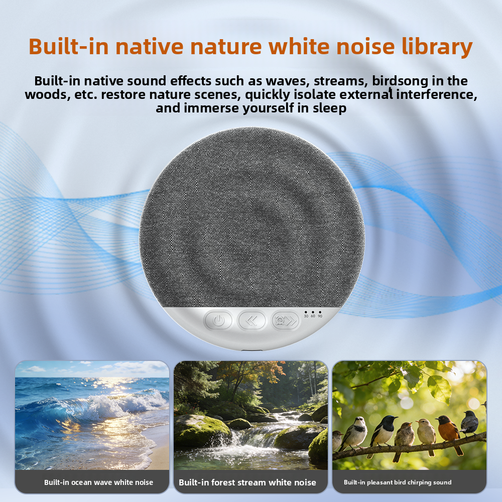 X3Pro Altoparlante da Comodino Ultra-Sottile – Mini Speaker Bluetooth 5.3 Ricaricabile con Suoni della Natura Integrati (Onde, Ruscello, Uccelli), Audio Hi-Fi per il Sonno, Impermeabile IPX4, Portatile