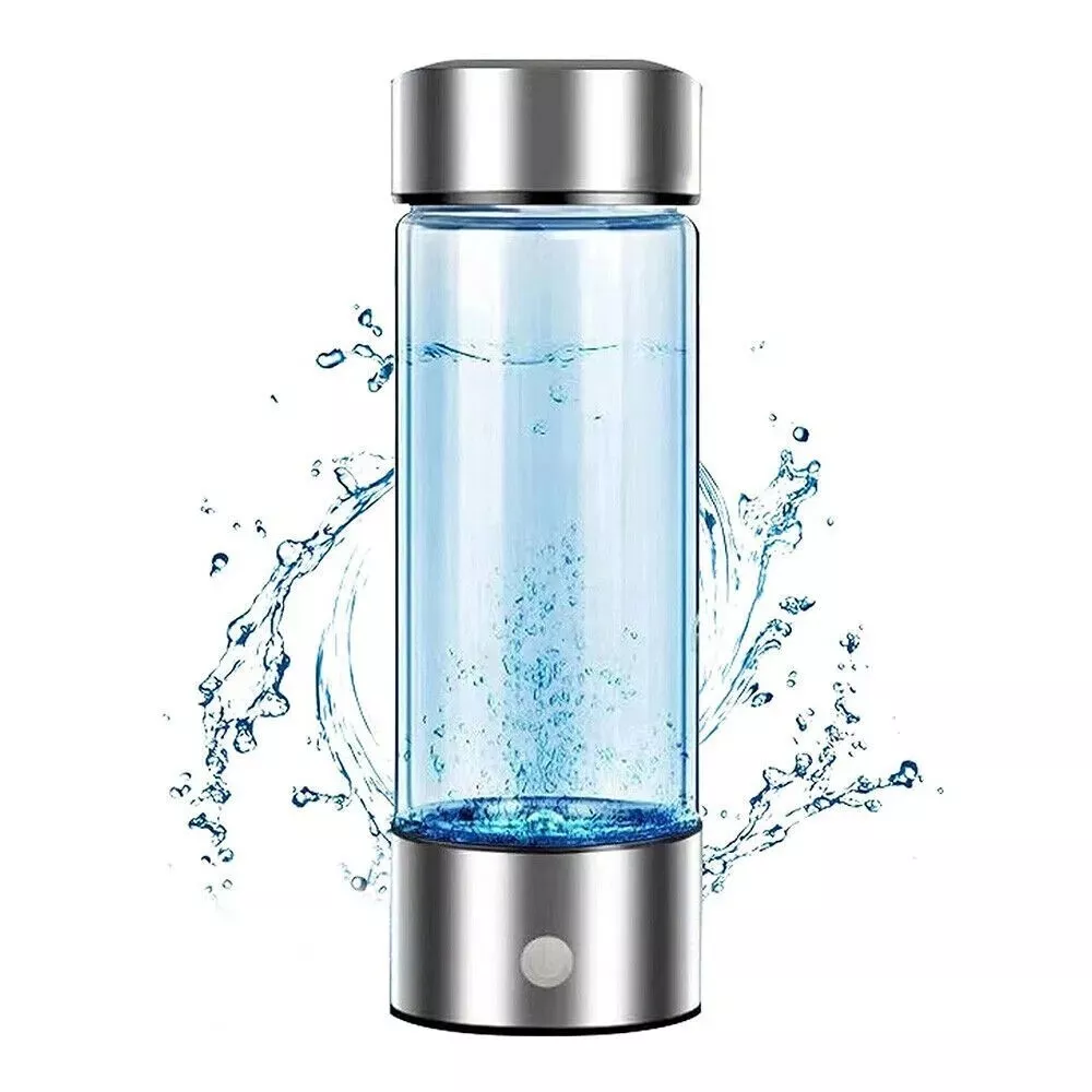 Bottiglia di Idrogeno 420ml – Generatore Acqua Ricca di Idrogeno con Tecnologia SPE/PEM, Antiossidante, 1000-1500 ppb in 3 Minuti, Batteria Ricaricabile, Acciaio Inox 304 e Vetro – Portatile per Casa Ufficio Viaggio