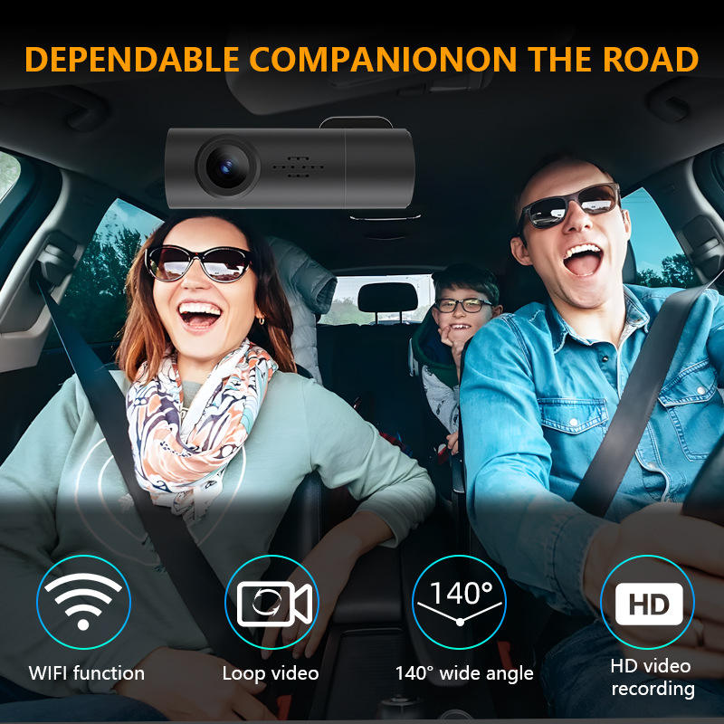 Dash Cam 1080P con WiFi, DVR Auto Telecamera Nascosta Mini con Visione Notturna, Monitoraggio Parcheggio 24h, Video Time-lapse, Registrazione a Ciclo Continuo, Angolo 170°, Supporto TF 128GB – Nessuno Schermo (DECA-ONE)