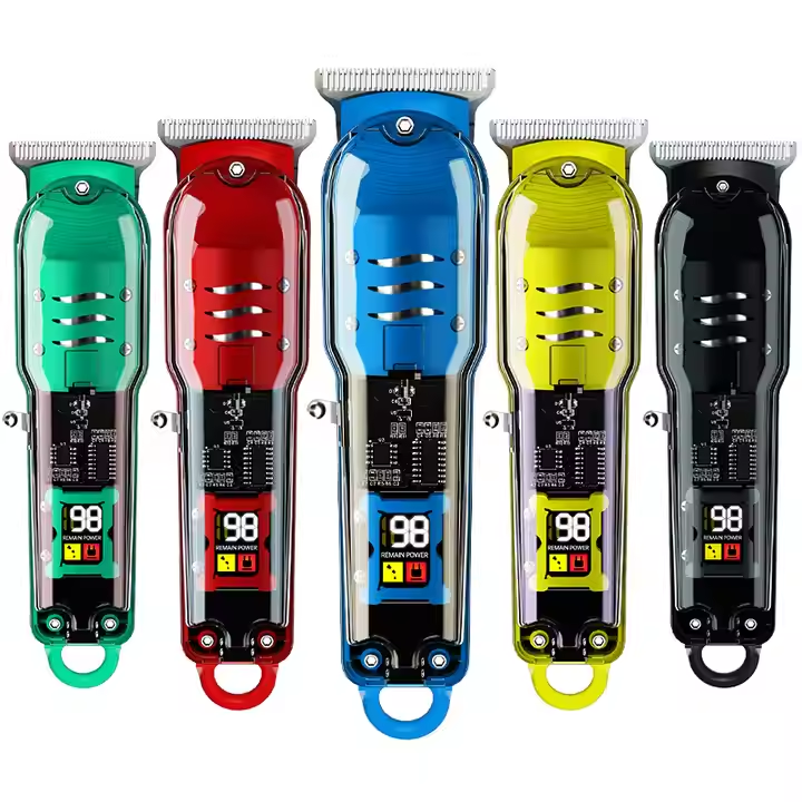 (HLS-T08) Regolabarba Elettrico Ricaricabile con Display LCD – Tagliacapelli Senza Fili con Lama in Acciaio Inossidabile, Pettine Regolabile (0-4mm), Testina a T, Batteria 51-90 minuti, Ricarica Rapida USB – Per Uomo e Uso Domestico