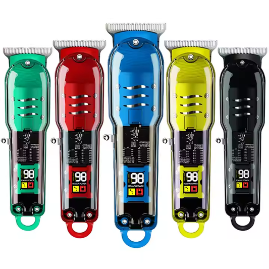 (HLS-T08) Regolabarba Elettrico Ricaricabile con Display LCD – Tagliacapelli Senza Fili con Lama in Acciaio Inossidabile, Pettine Regolabile (0-4mm), Testina a T, Batteria 51-90 minuti, Ricarica Rapida USB – Per Uomo e Uso Domestico