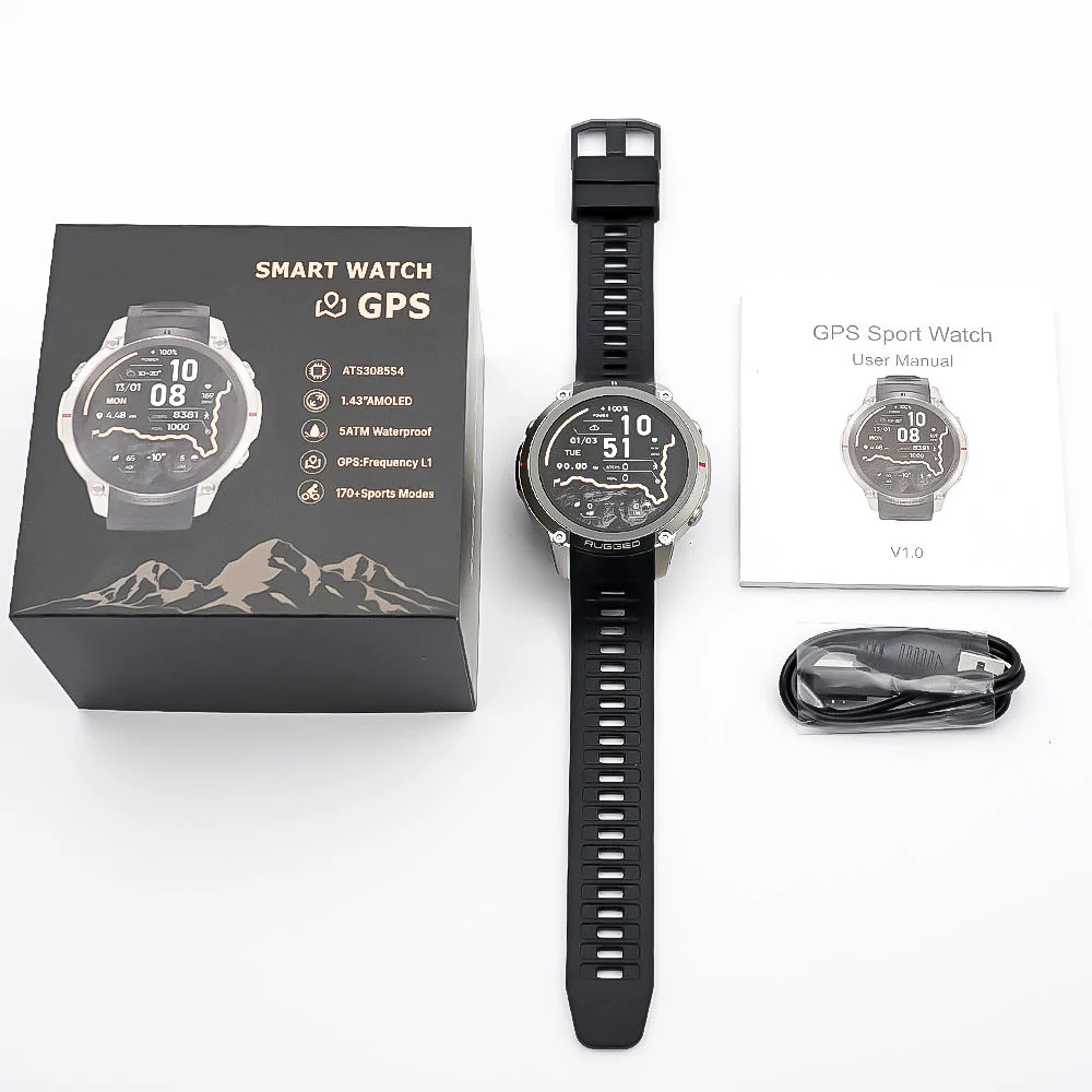 MD59 SmartWatch GPS AMOLED 1.43" Impermeabile 50M–Mappe Offline e Monitor Salute
