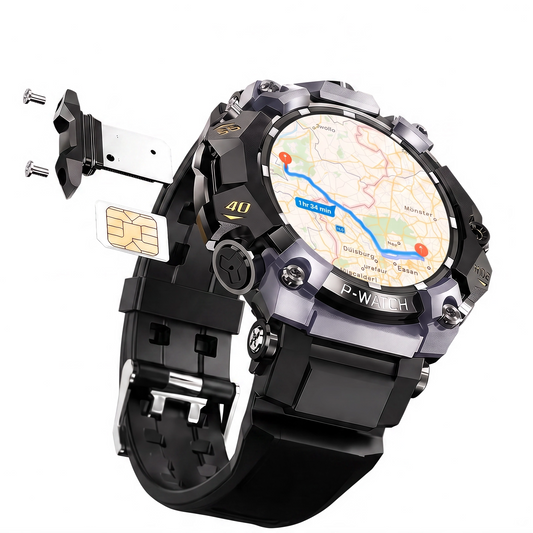 (T-Rex Q668PRO) Smartwatch 4G Android 10.0 con GPS e Videochiamate – Display AMOLED 1.95" 4GB+32GB, Doppia Fotocamera 8MP, Bussola, Altimetro, Monitor Cardio/Pressione/Sonno/SpO2, Supporto SIM