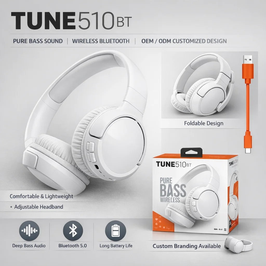 (BT510) Wireless Over-Ear – Immergiti nella Musica con ANC Intelligente, Batteria Lunga e Comfort per Tutto il Giorno