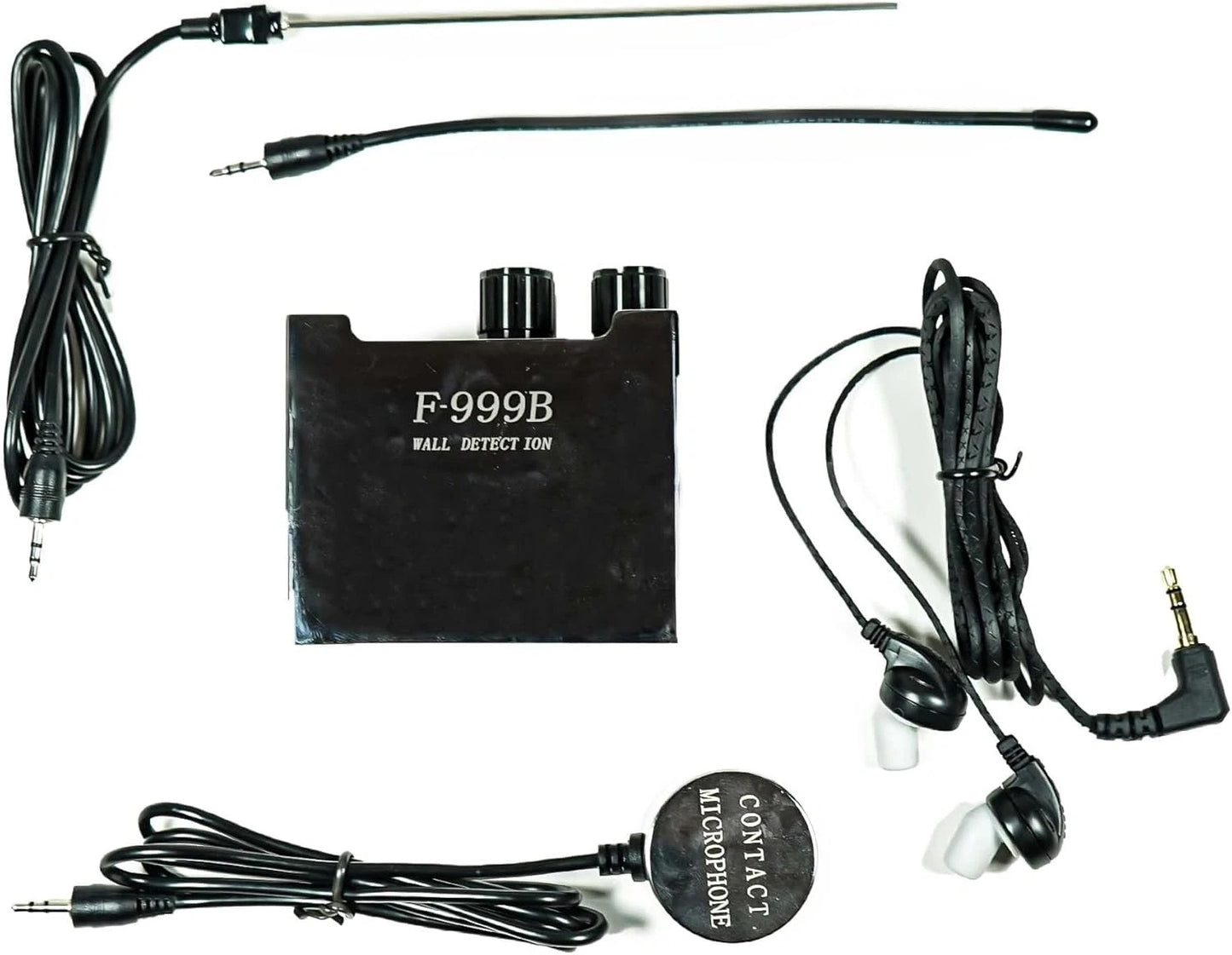 Microfono da muro serie silver professionale per ascolto con sistema di filtri con secondo microfono a spillo e uscita registrazione ideale per casa ufficio sicurezza privacy (F999B silver)
