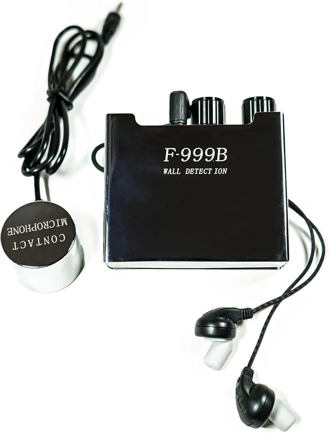 Microfono da muro serie silver professionale per ascolto con sistema di filtri con secondo microfono a spillo e uscita registrazione ideale per casa ufficio sicurezza privacy (F999B silver)